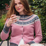 Load image into Gallery viewer, Alpine Short Cardigan Vintage Pink - 100% Merino Lambswool designed by ERIBÉ Knitwear
