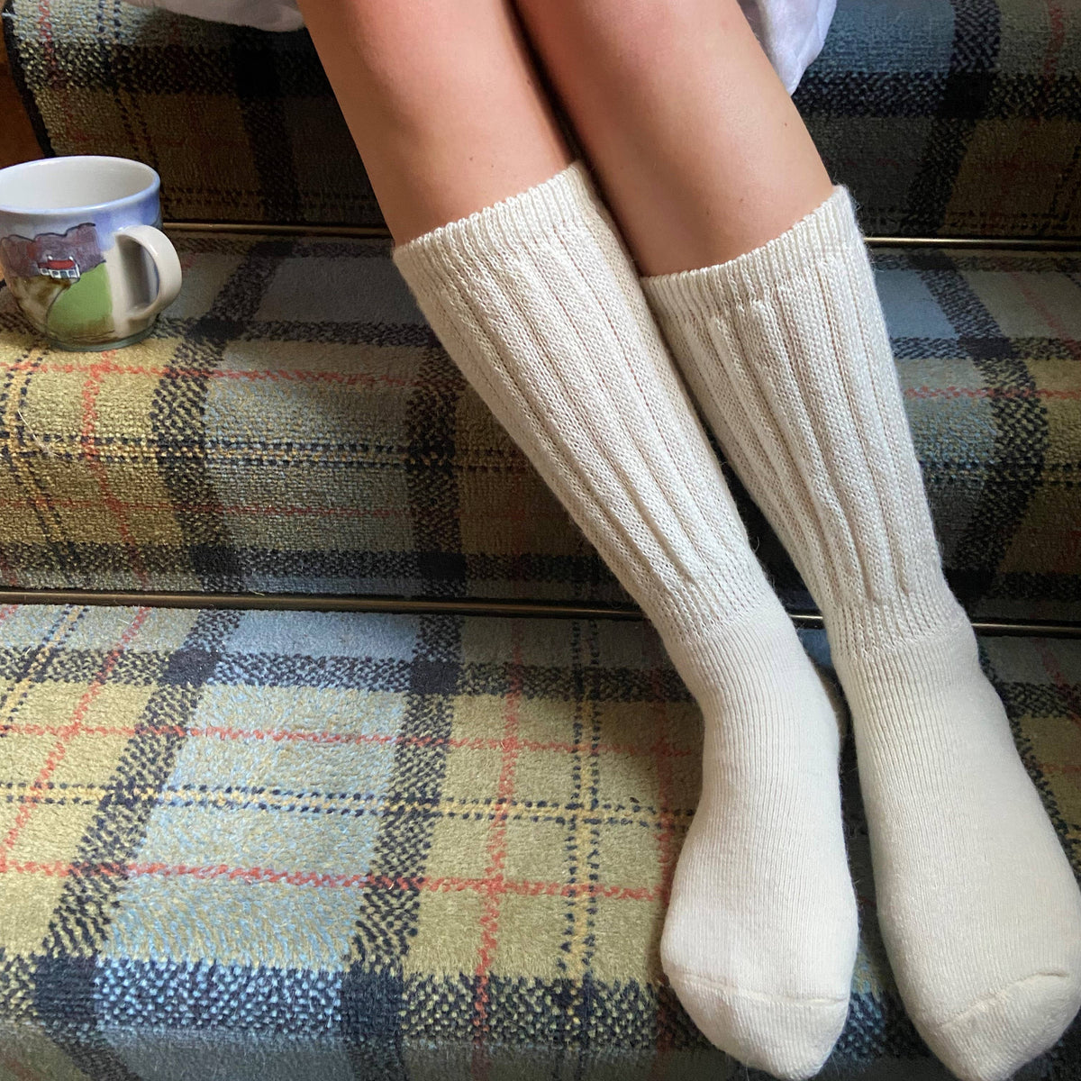 NEW COLOURS Alpaca Rib Cushion Socks - UK Size 4-7