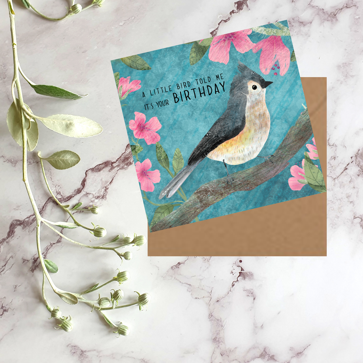 Michigan Bird Card Blue - Blank Inside Card JC-02