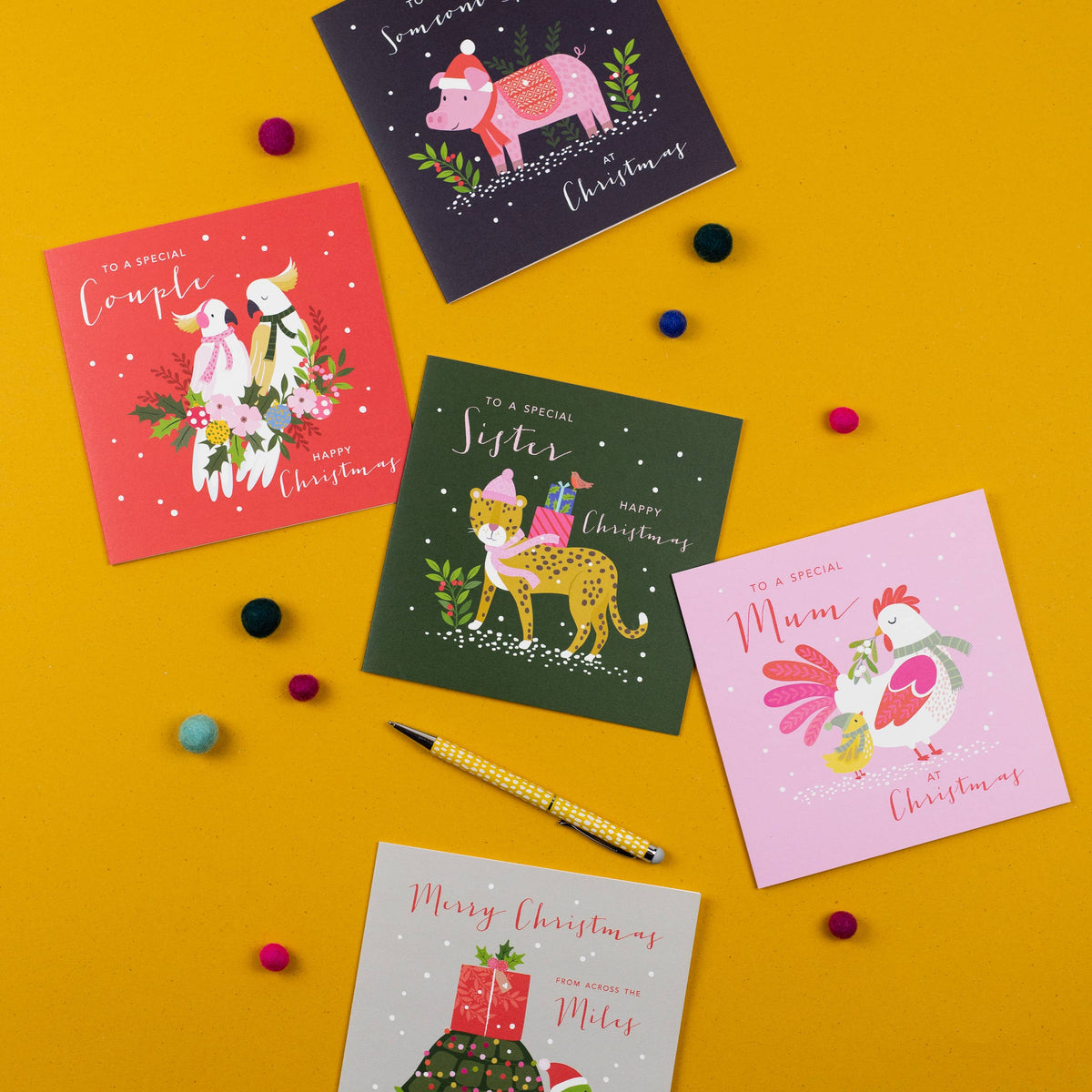 GRANDAD Christmas Card - Goat with Baubles by Klara Hawkins