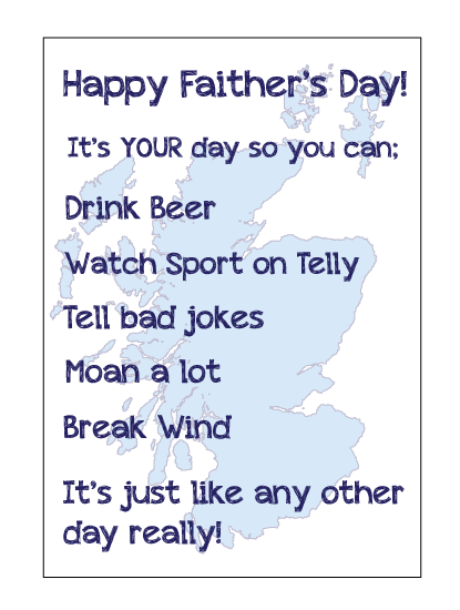 Happy Father's Day List Greetings Card - Brave Scottish Gifts