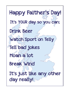 Happy Father's Day List Greetings Card - Brave Scottish Gifts