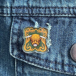 Load image into Gallery viewer, Highland Cow Pin Badge by Brave Scottish Gifts
