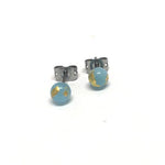 Load image into Gallery viewer, Mini Glass Stud Earrings with 24ct Gold Leaf Handmade by Helen Chalmers
