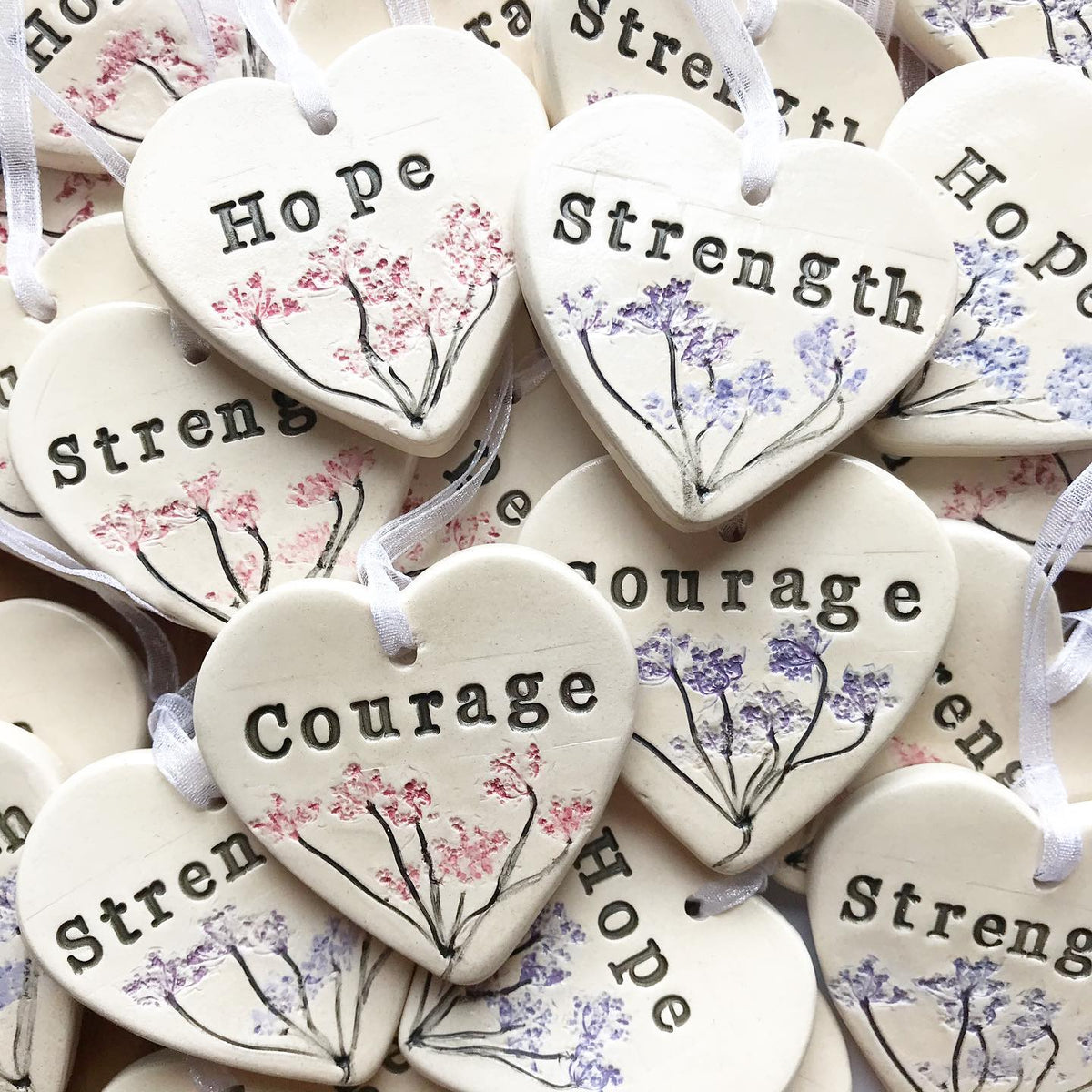 Botanical Keepsake Hearts Handmade Ceramics by Deborah Cameron - Made in Scotland