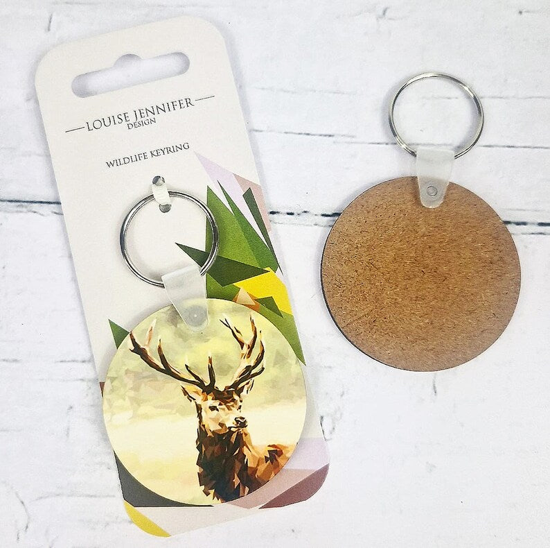 Stag Hardwood Keyring by Louise Jennifer Design