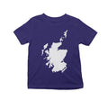 *Scotland Map - Navy Kids Scottish T-Shirt designed by Brave Scottish Gifts