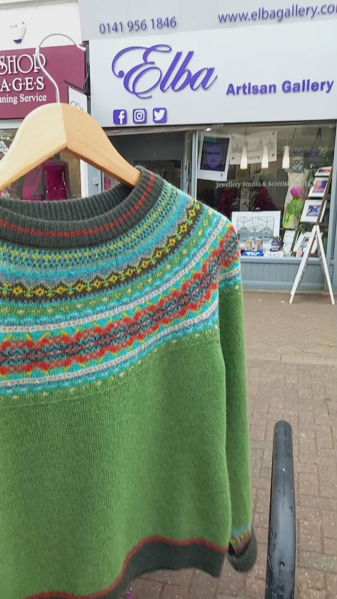 'MOSS' Alpine Short Sweater' 100% Merino Lambswool designed by ERIBÉ Knitwear