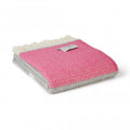 Illusion Panel Throw - Grey & Pink,  Pure New Wool Made in the UK by Tweedmill