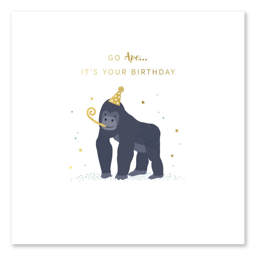 Go Ape - Gorilla Birthday card ENC006 by Klara Hawkins