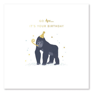 Go Ape - Gorilla Birthday card ENC006 by Klara Hawkins
