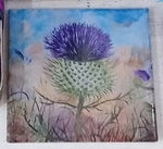 Load image into Gallery viewer, Geoff Foord Ceramic Thistle SQ Coaster
