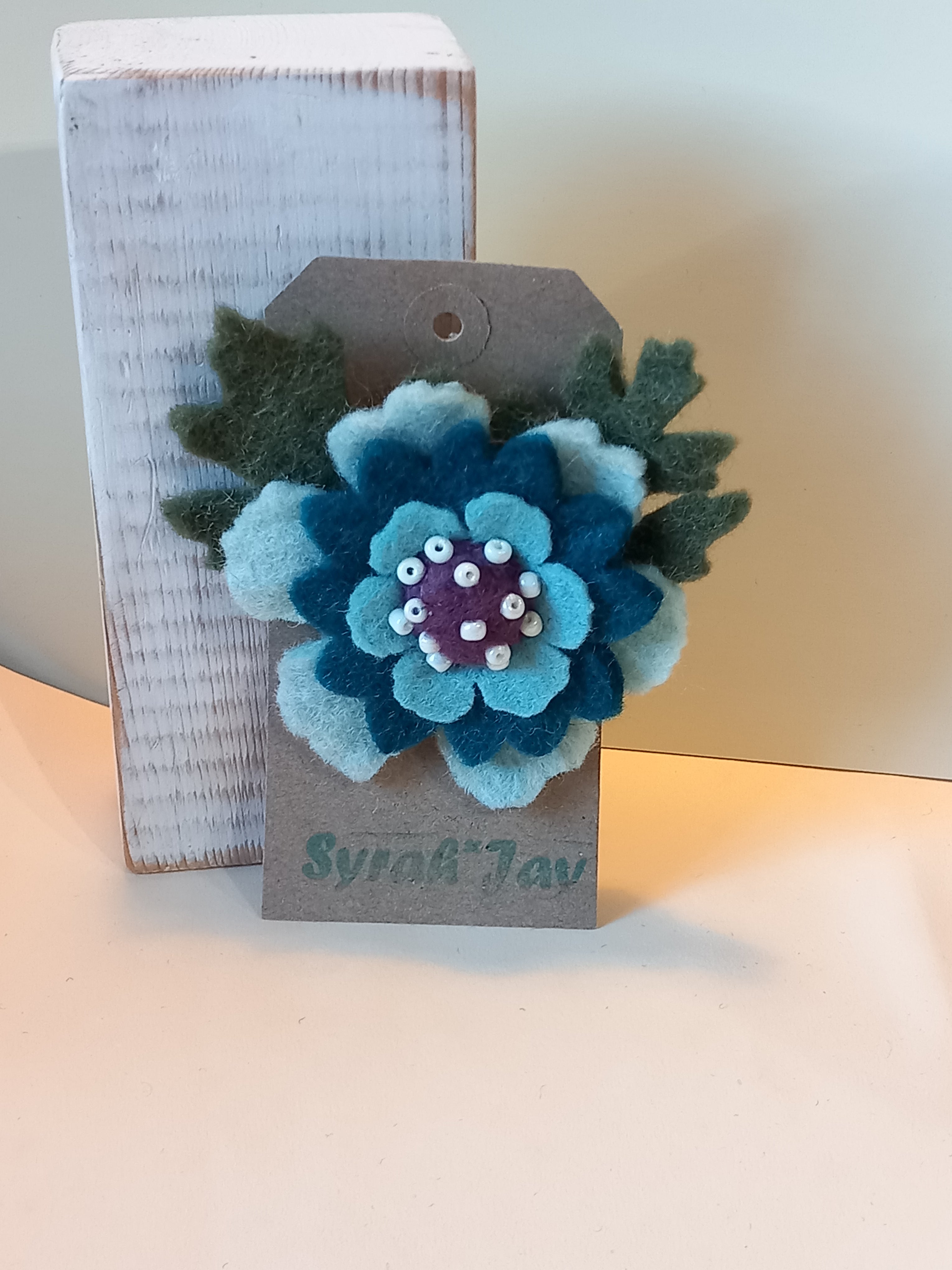 Single Felt Flower Brooch Handmade by Syrah Jay