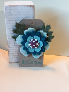 Single Felt Flower Brooch Handmade by Syrah Jay