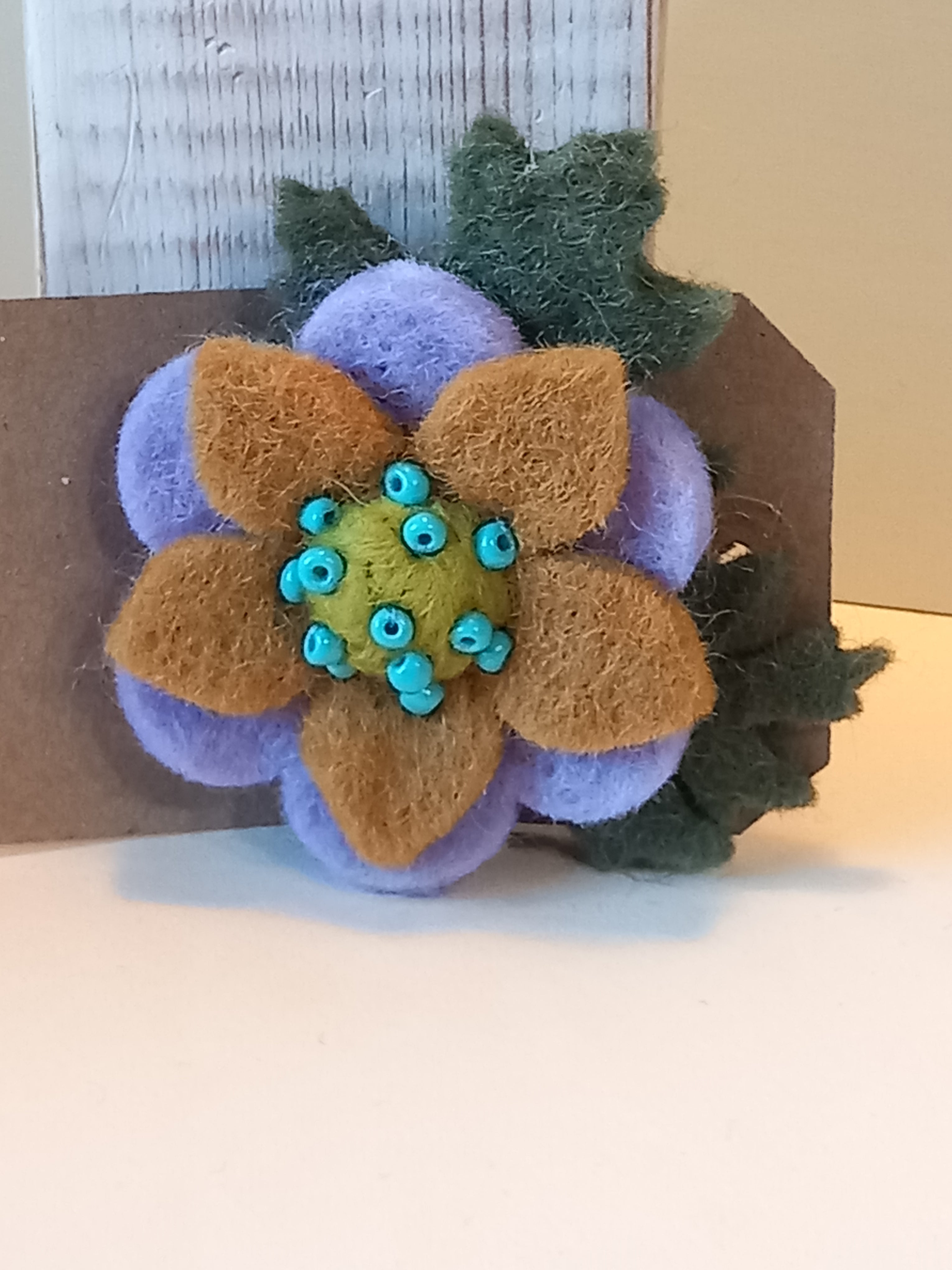 Single Felt Flower Brooch Handmade by Syrah Jay