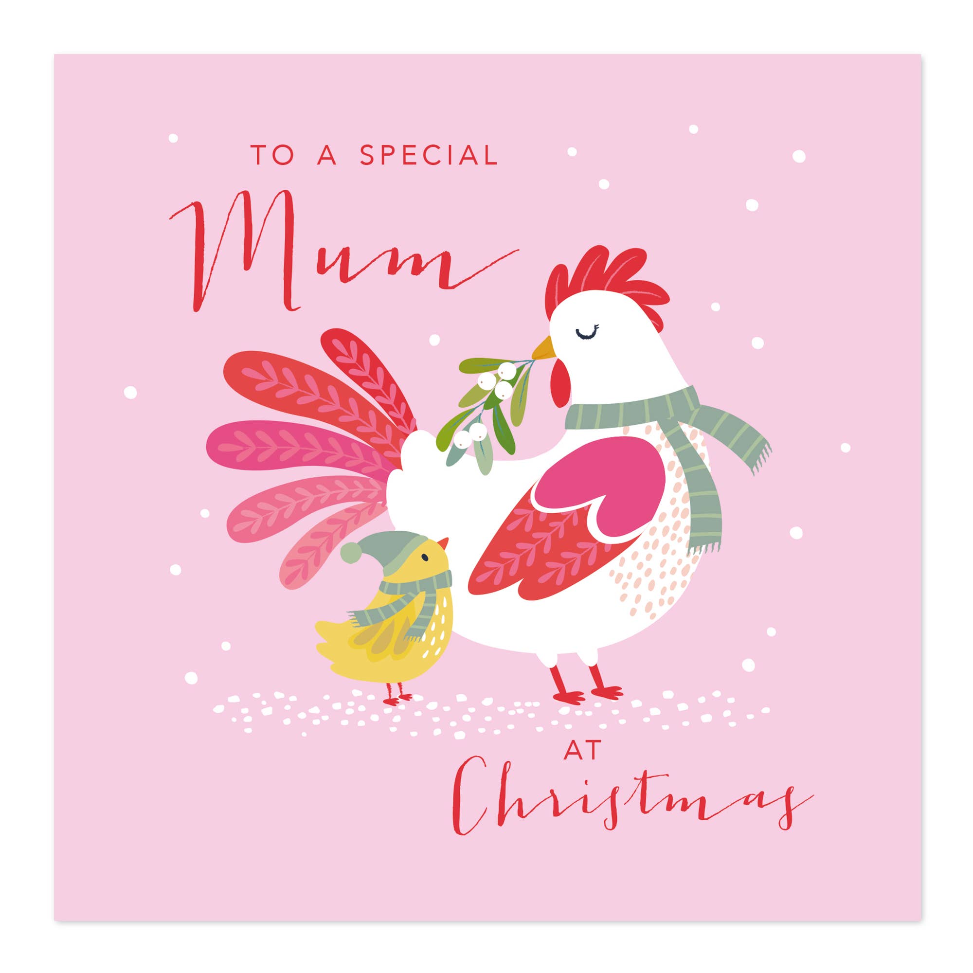 MUM Christmas Card - Hen with Chick by Klara Hawkins