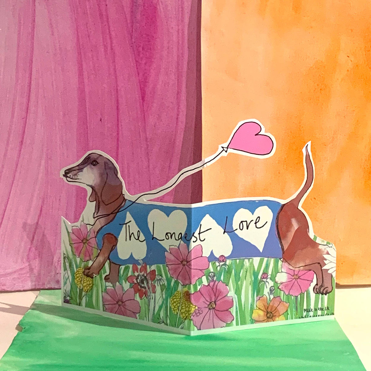 The Longest Love Sausage Dog Card designed by Nina Nou