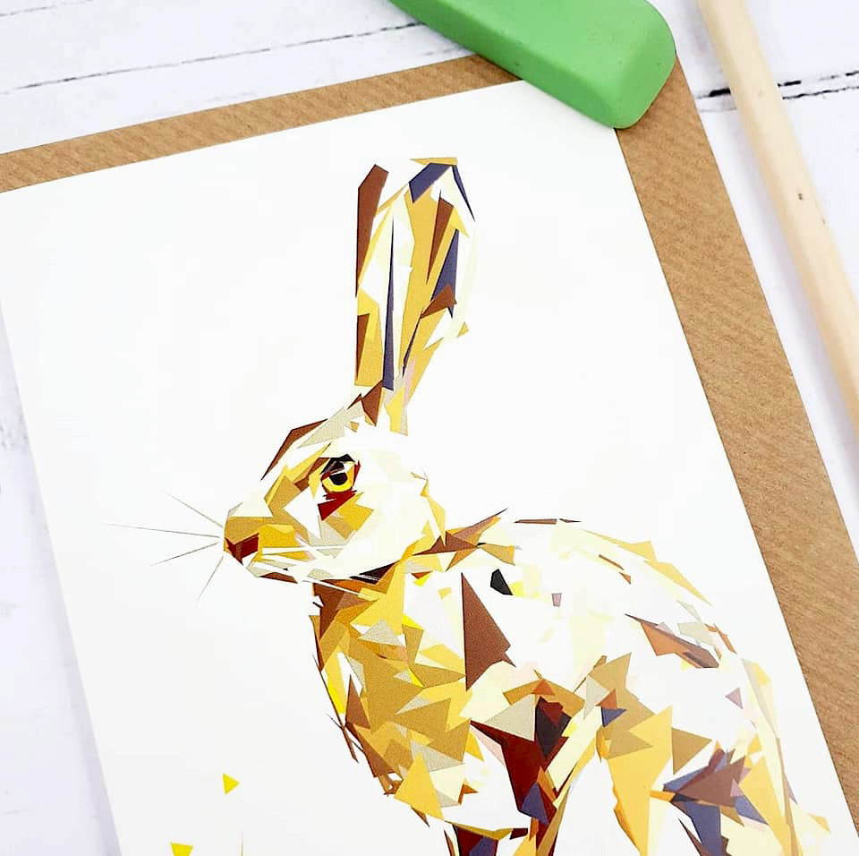'Wild Hare' Card by Louise Jennifer Design