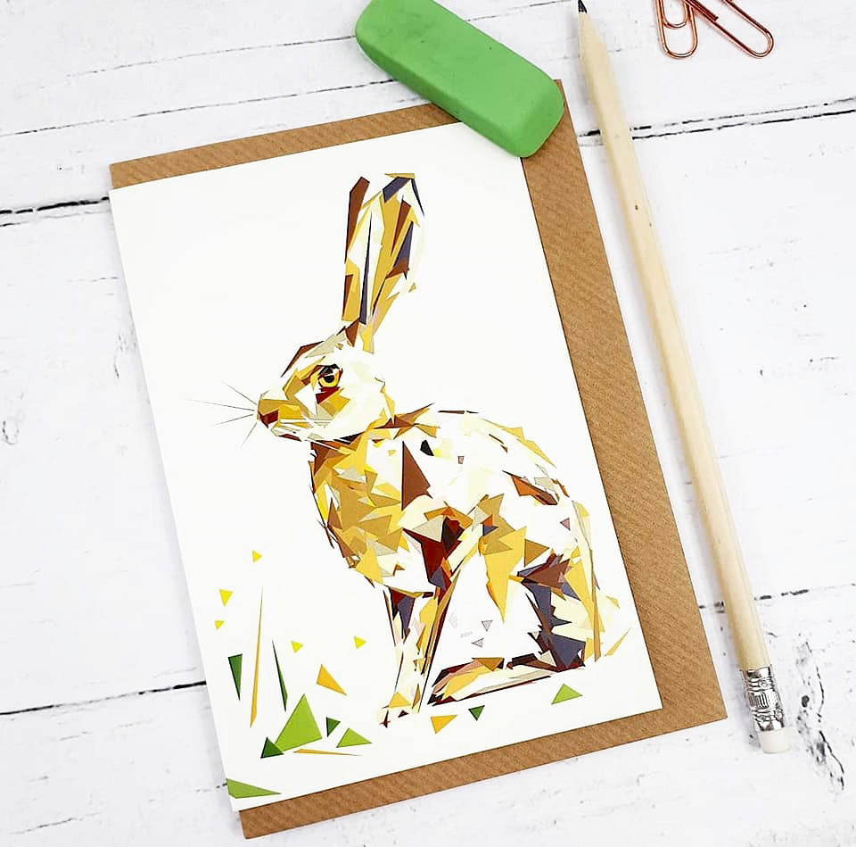 'Wild Hare' Card by Louise Jennifer Design