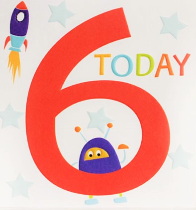Kids Age Birthday cards 1 - 6years by Liz & Pip