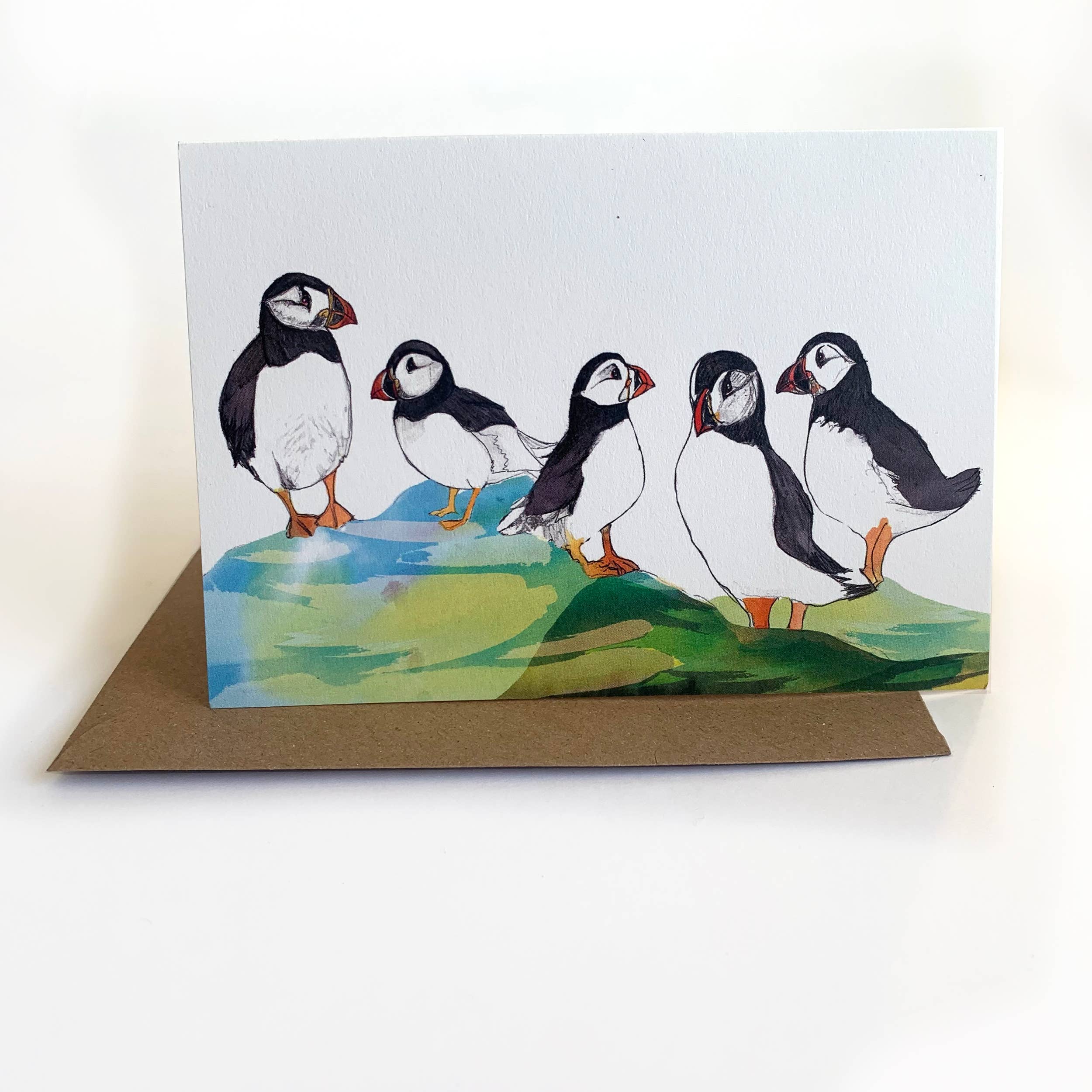 Sweet Puffins Greeting Card