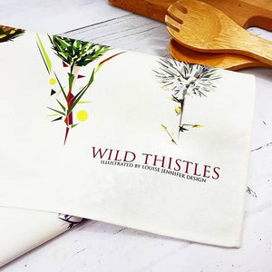 Thistle Tea Towels Illustrated by Louise Jennifer Design