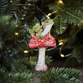 Frog Sustainable Wooden Watercolour Christmas Ornament  by Sophie Brabbins