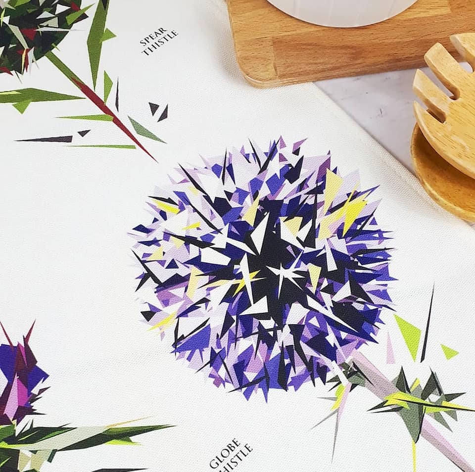 Thistle Tea Towels Illustrated by Louise Jennifer Design