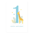 Age 1 Giraffe Birthday Card by Klara Hawkins