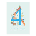 Happy Birthday - Age 4 Dogs Card