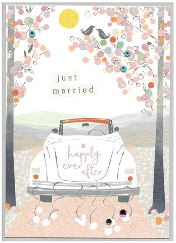 'Just Married' card designed by Cinnamon Aitch
