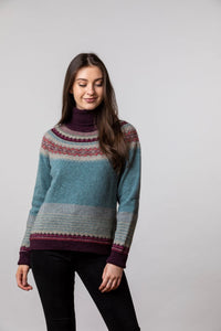 2022 Colour 'OBAN' Alpine Roll Neck Sweater 96% Merino Lambswool / 4% Angora designed by ERIBÉ Knitwear