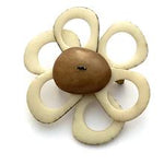 Load image into Gallery viewer, Pretty Pink Flower Brooches - Each Petal made from a slice of Tagua Seed
