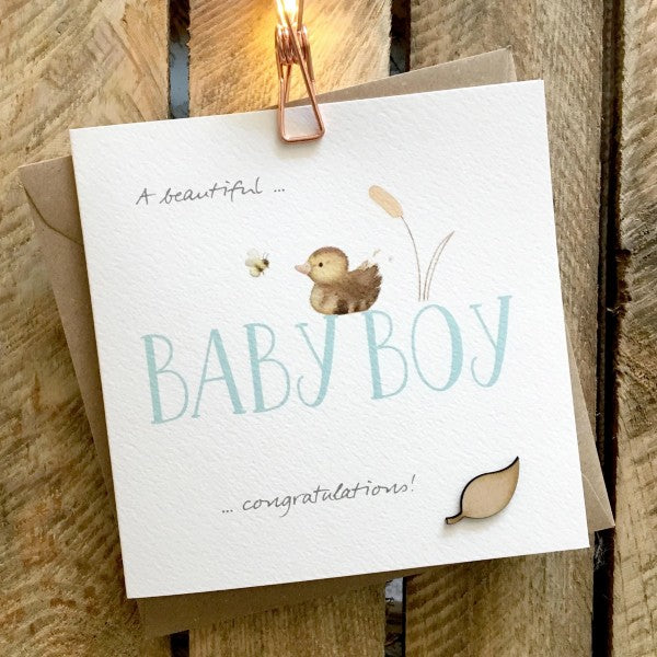 Beautiful Baby Boy Card By GingerBetty