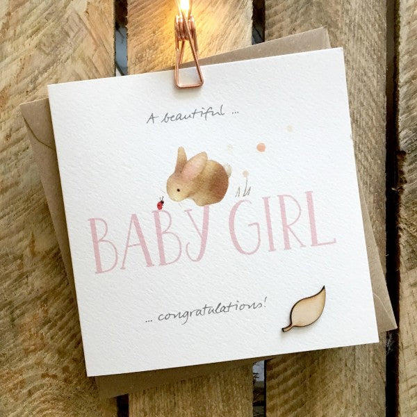 Beautiful Baby Girl Card By GingerBetty