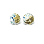 Load image into Gallery viewer, Flat Midi Glass Stud Earrings Handmade in Scotland by Helen Chalmers
