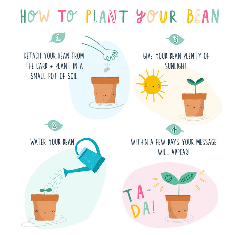 When it Rains look for Rainbows...Magic Bean Card by Lucy & Lolly