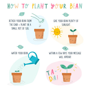 When it Rains look for Rainbows...Magic Bean Card by Lucy & Lolly