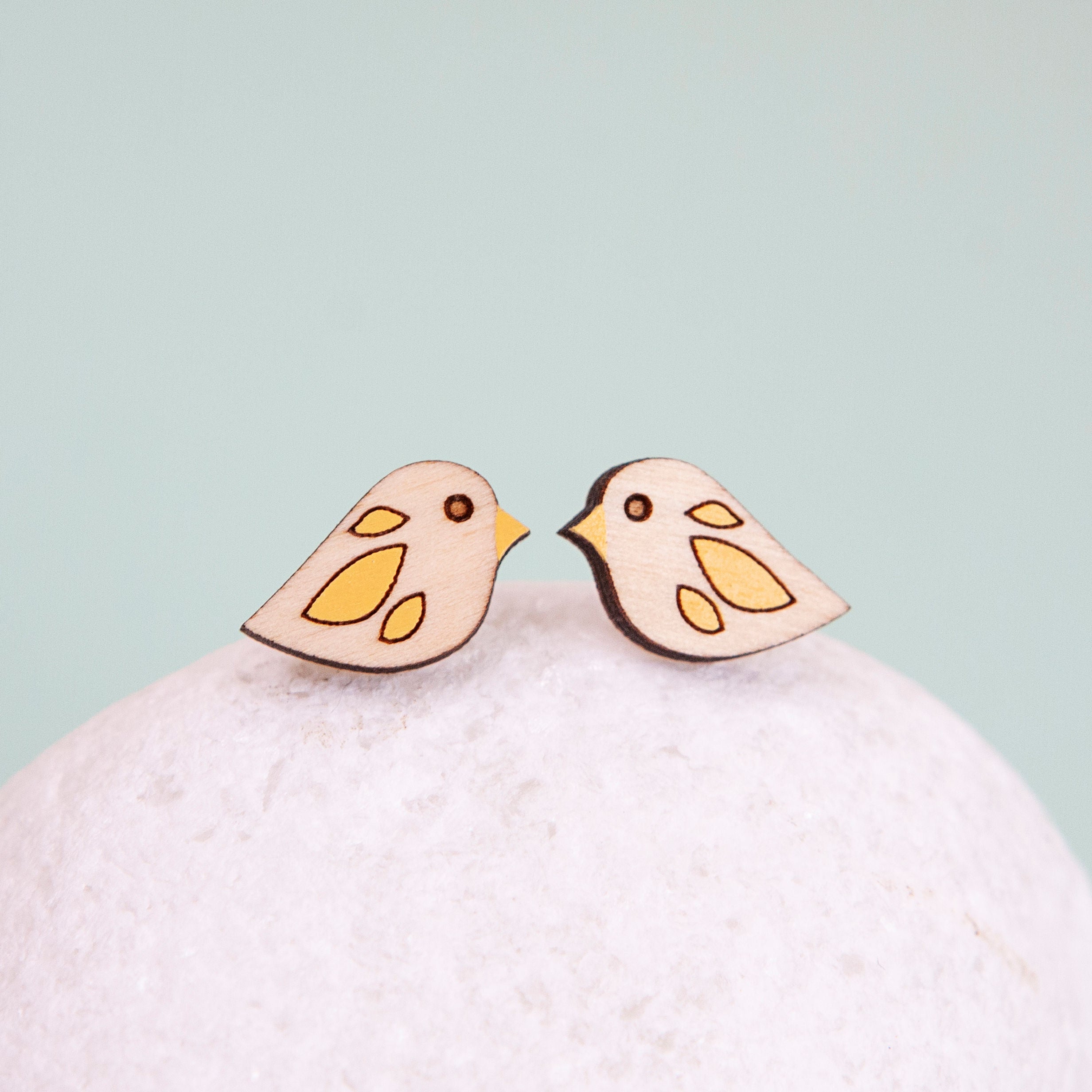 Tiny Bird Stud Earrings Made in Scotland by Twiggd