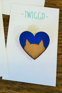 Cat Heart Brooch Made in Scotland by Twiggd