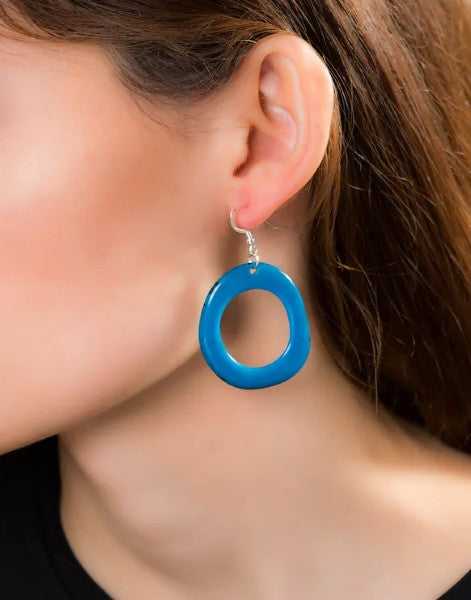 Loop Tagua Nut Earrings Made by Pretty Pink Eco Jewellery