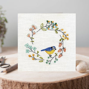 Embroidered Wreath 'Hugg' Cards by Perkins & Morley