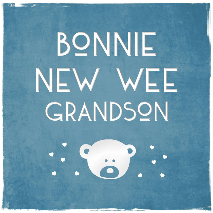 Bonnie New Wee Grandson Baby Card by Truly Scotland