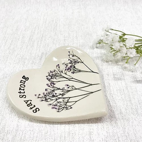 Botanical Heart Shaped Trinket Dishes