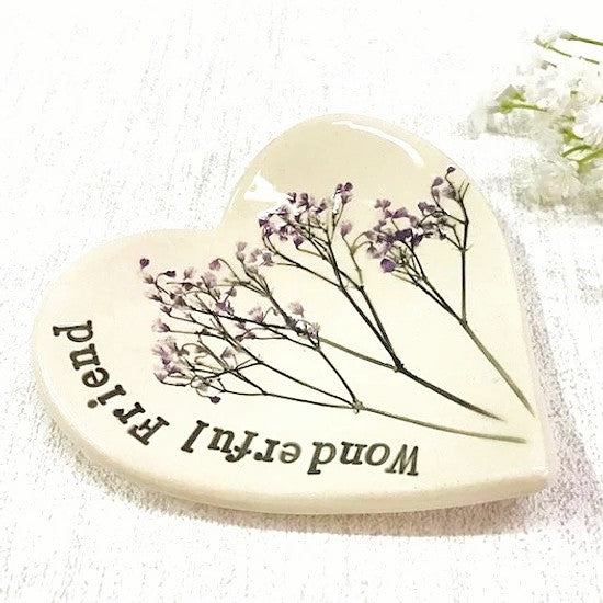 Botanical Heart Shaped Trinket Dishes