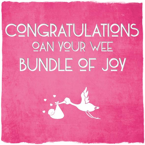 Bundle of Joy Baby Cards by Truly Scotland