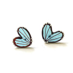 Load image into Gallery viewer, Glass Butterfly Wing Stud Earrings Handmade by Helen Chalmers
