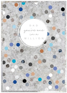 'Dad One in Million' Card Made in the UK by Cinnamon Aitch