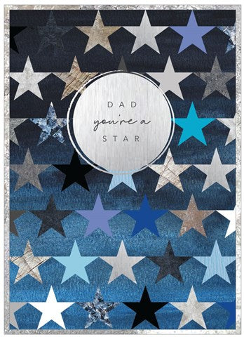 'Dad You're a Star' Card Made in the UK by Cinnamon Aitch