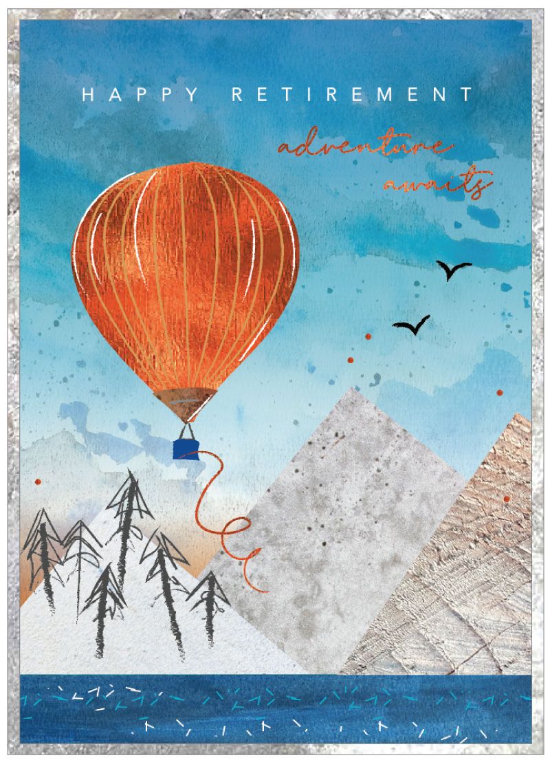 'Cobalt' Happy Retirement card by Cinnamon Aitch